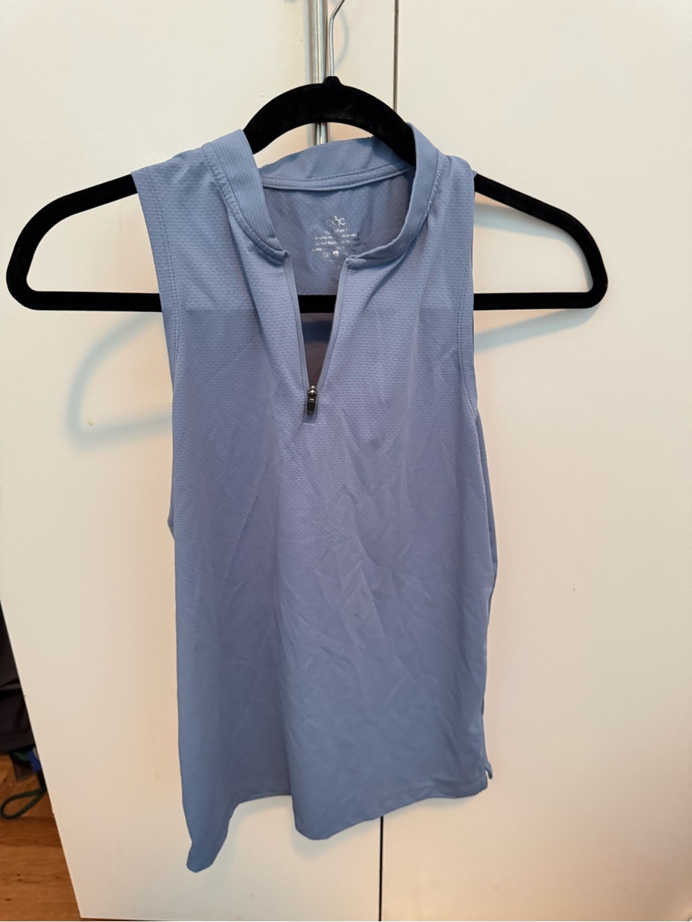 Light Blue Women's Sleeveless Zip-Front Tank Top